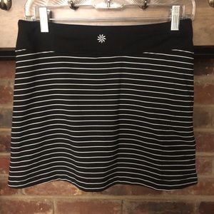 Athleta Black and White Striped Skort